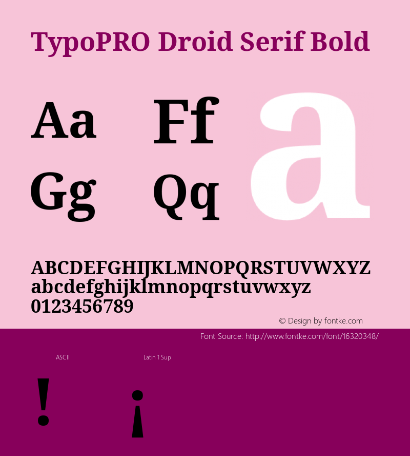 TypoPRO Droid Serif Bold Version 1.03图片样张