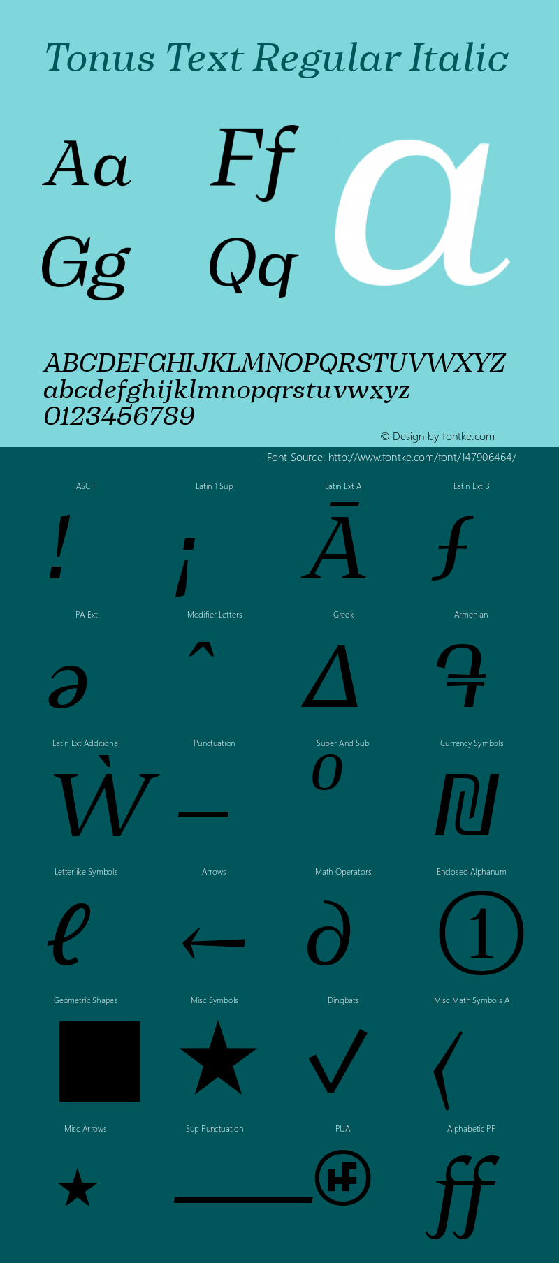 Tonus Text Regular Italic 1.000图片样张