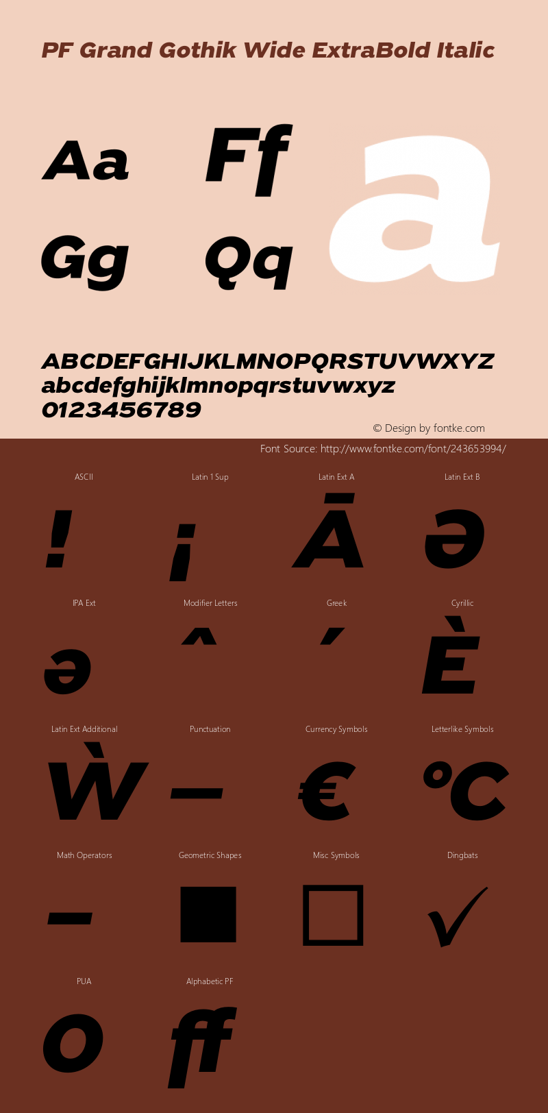 PF Grand Gothik Wide ExtraBold Italic Version 1.001 | web-otf图片样张