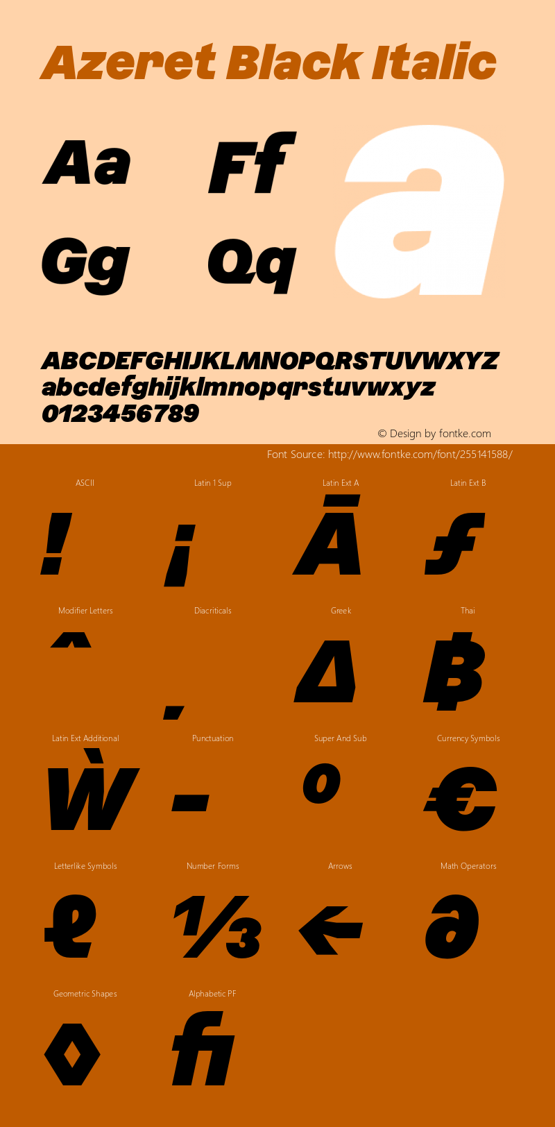 Azeret Black Italic Version 1.000; Glyphs 3.0.3, build 3084图片样张