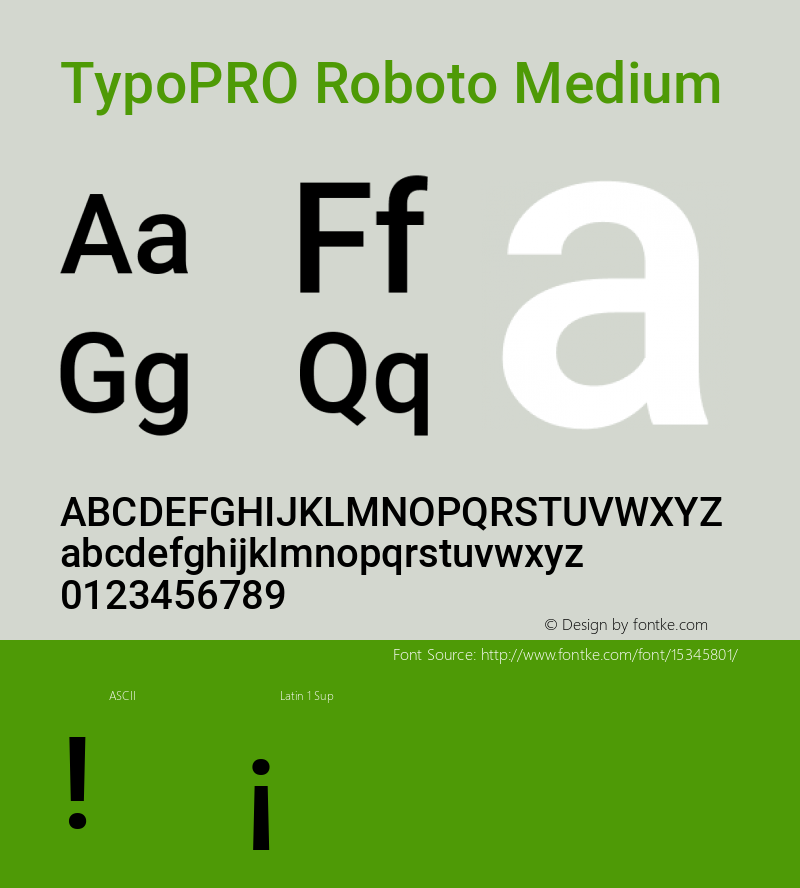 TypoPRO Roboto Medium Version 2.001047; 2015图片样张