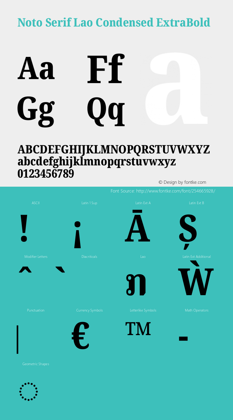 Noto Serif Lao Condensed ExtraBold Version 2.003图片样张