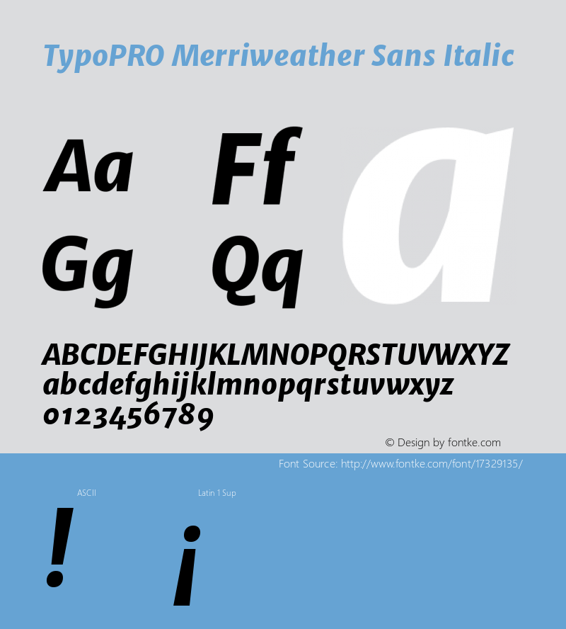 TypoPRO Merriweather Sans Italic Version 1.006; ttfautohint (v1.4.1) -l 6 -r 50 -G 0 -x 11 -H 220 -D latn -f none -w 