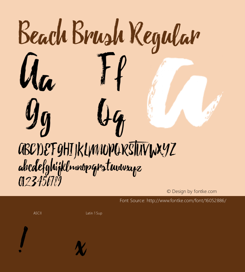 Beach Brush Regular Version 1.00 December 3, 2015, initial release图片样张