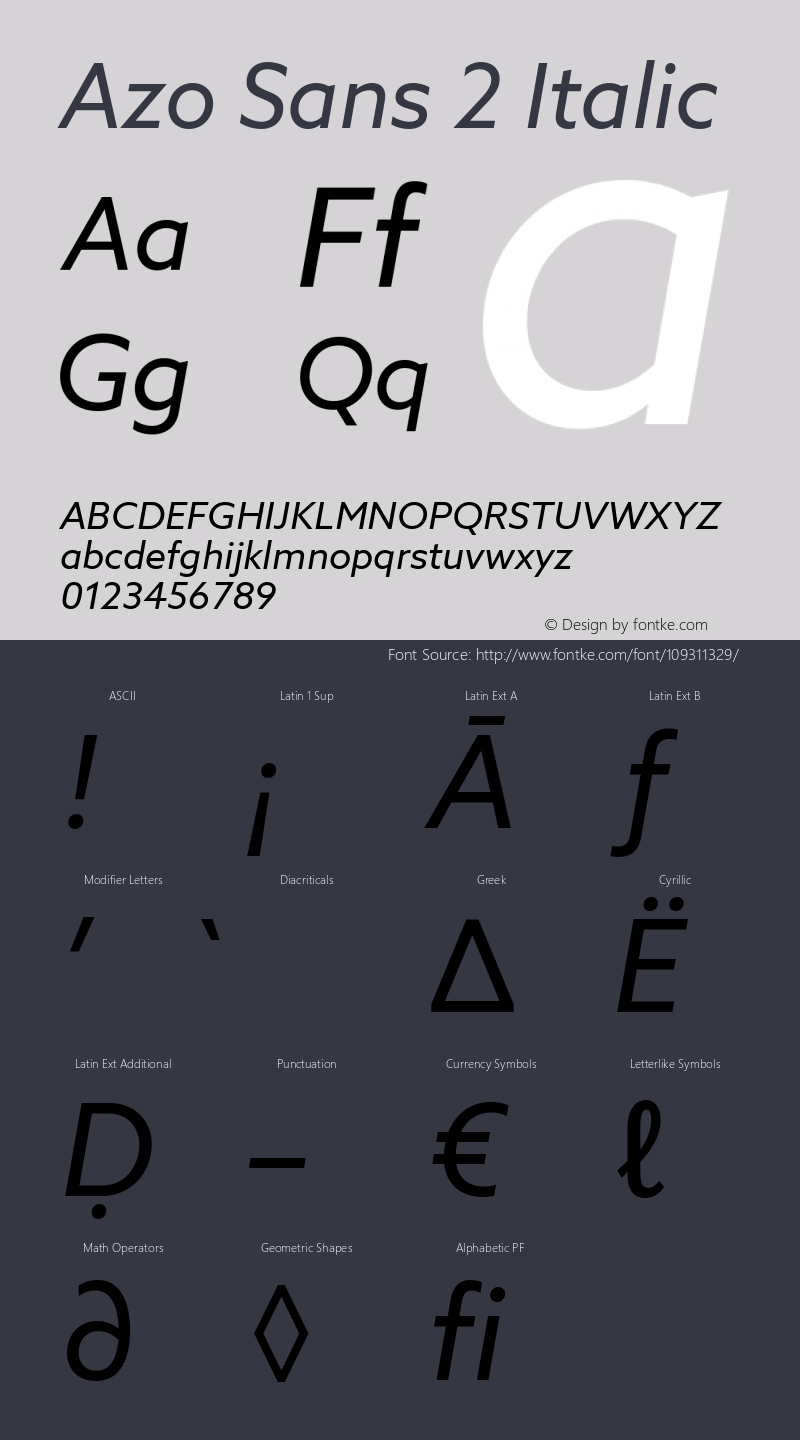 Azo Sans 2 Italic Version 2.001图片样张