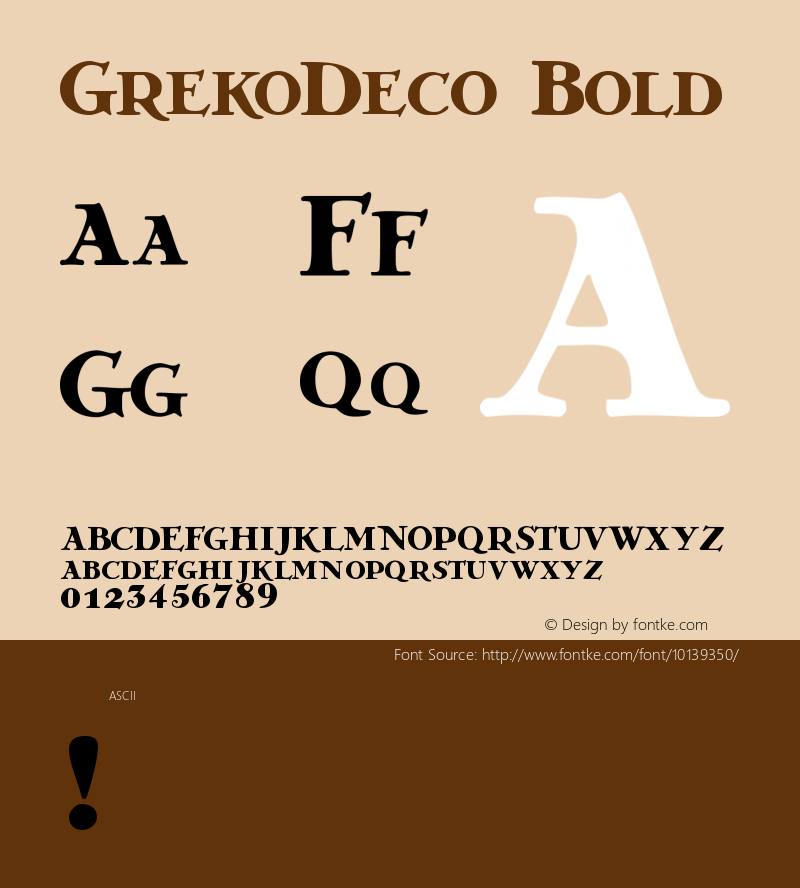 GrekoDeco Bold version 1.1  April 1996图片样张