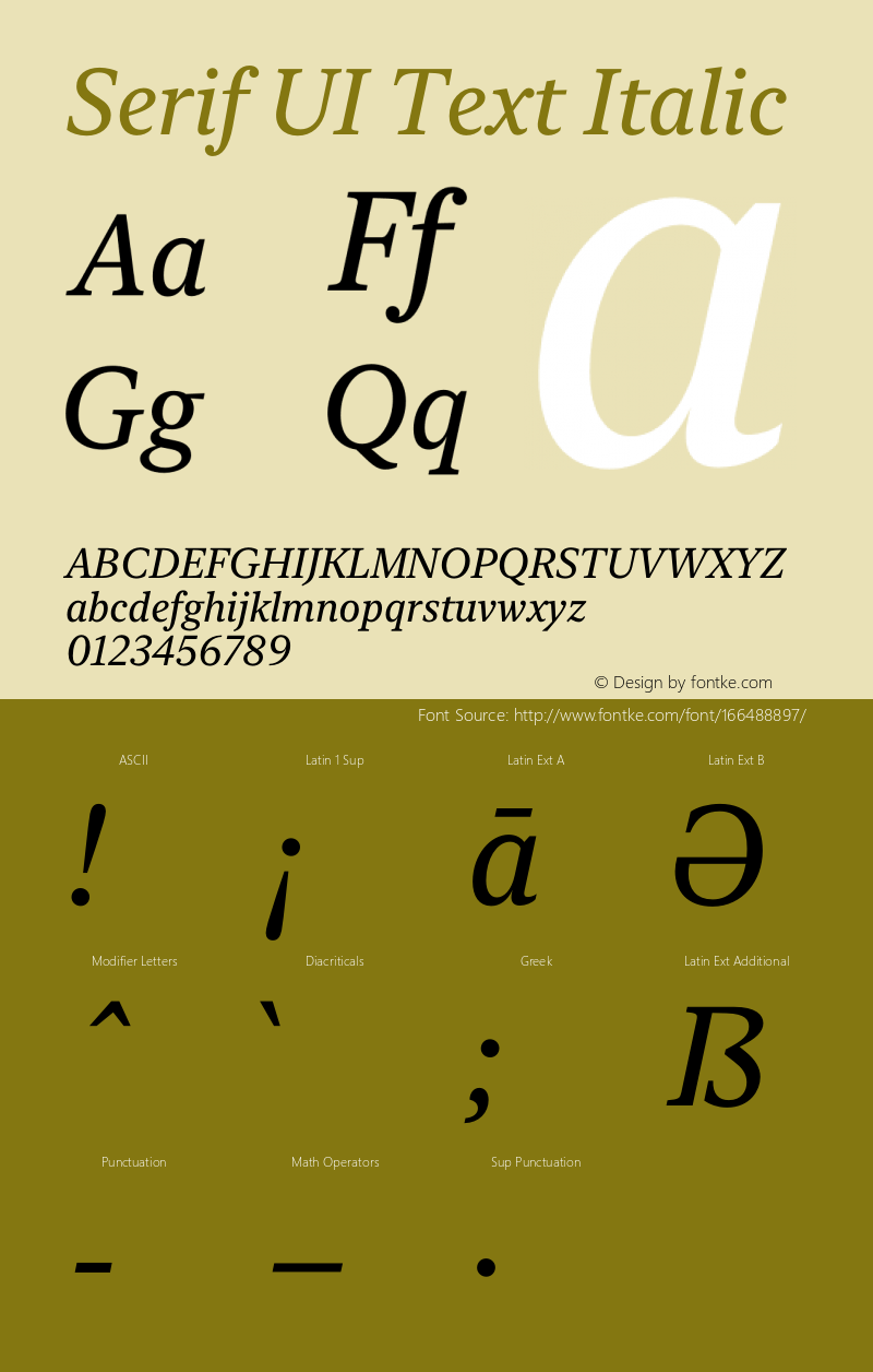 SerifUIText-Italic Version 13.0d2e6图片样张