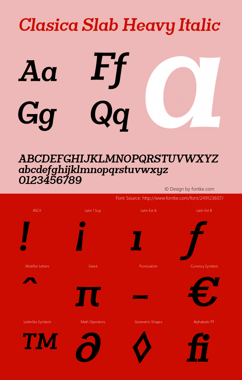 ClasicaSlabHeavy-Italic 1.000图片样张