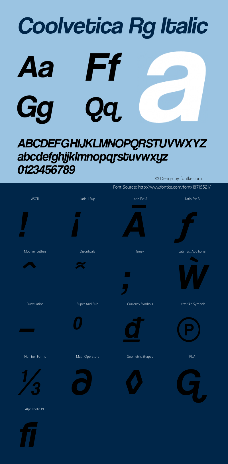 Coolvetica Rg Italic Version 4.200图片样张