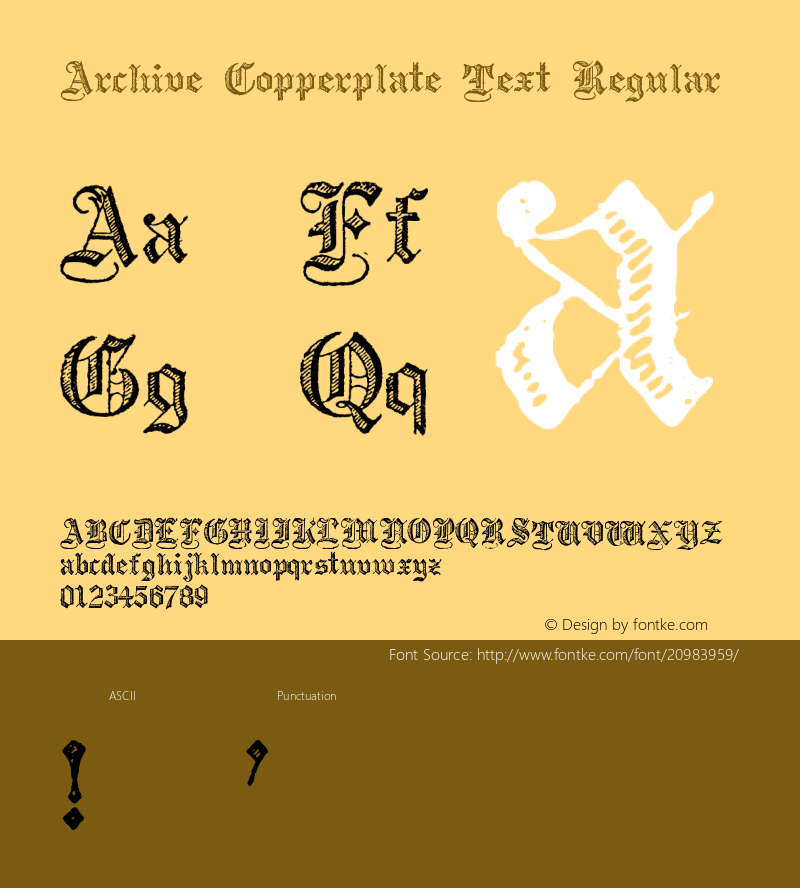 Archive Copperplate Text Version 1.000;PS 001.000;hotconv 1.0.38图片样张