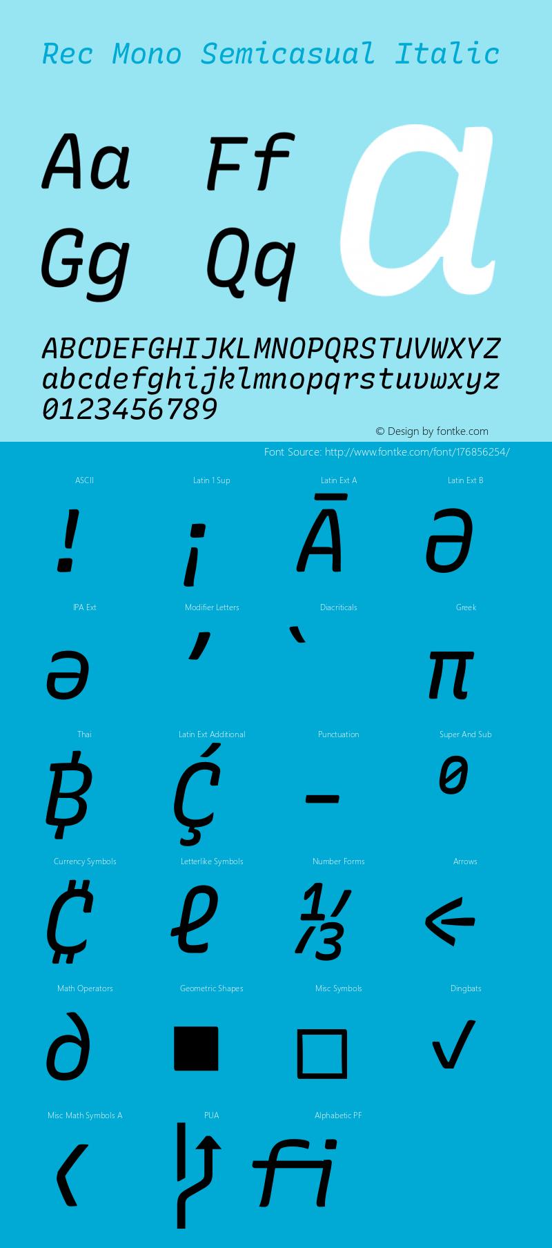 Rec Mono Semicasual Italic Version 1.079图片样张