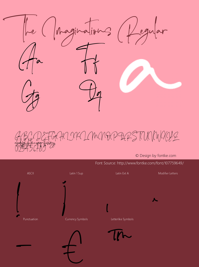 The Imaginations Version 1.00;November 9, 2020;FontCreator 13.0.0.2683 64-bit图片样张