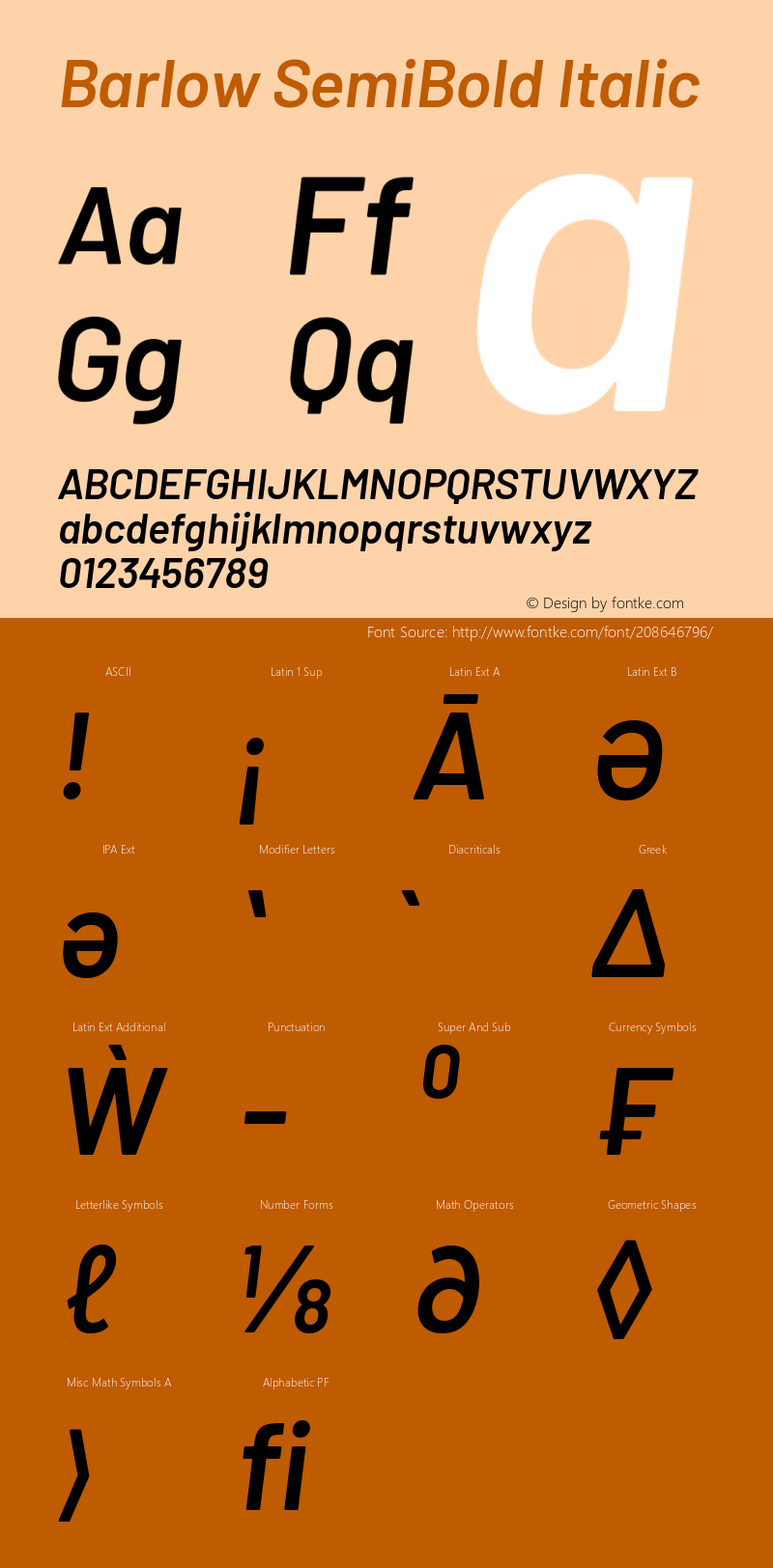 Barlow SemiBold Italic Version 1.422图片样张