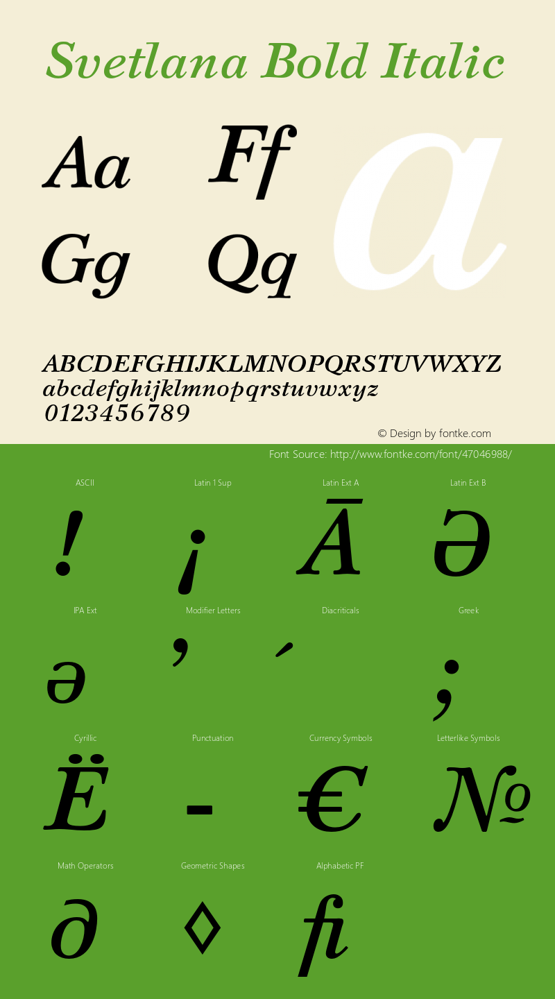 Svetlana Bold Italic Version 1.000;PS 001.001;hotconv 1.0.38图片样张