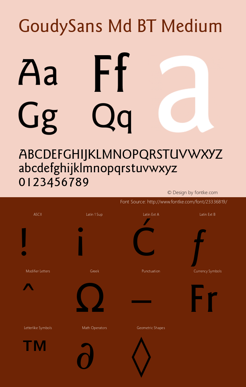 Goudy Sans Medium BT Version 2.1图片样张