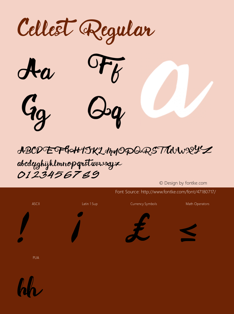 Cellest Version 1.00;November 28, 2019;FontCreator 12.0.0.2545 32-bit图片样张