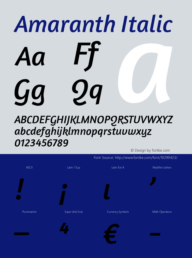 Amaranth Italic Version 1.001图片样张