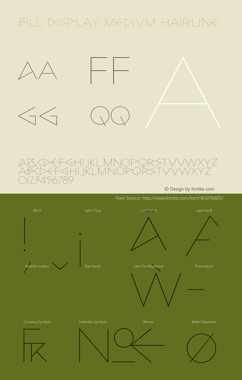 bill display medium hairline Version 1.000图片样张