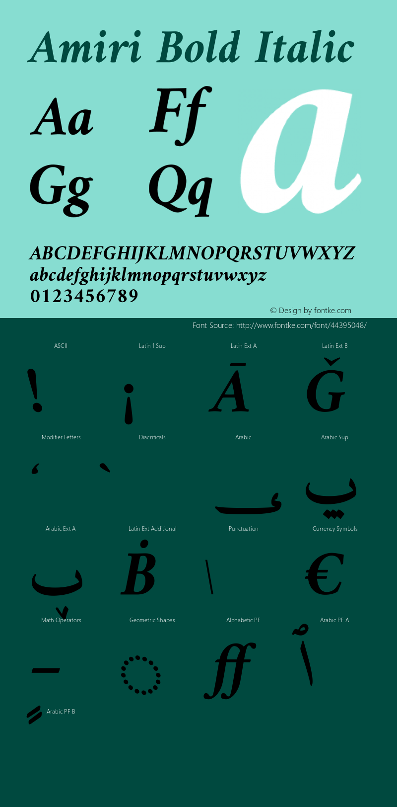 Amiri Bold Italic Version 000.109图片样张