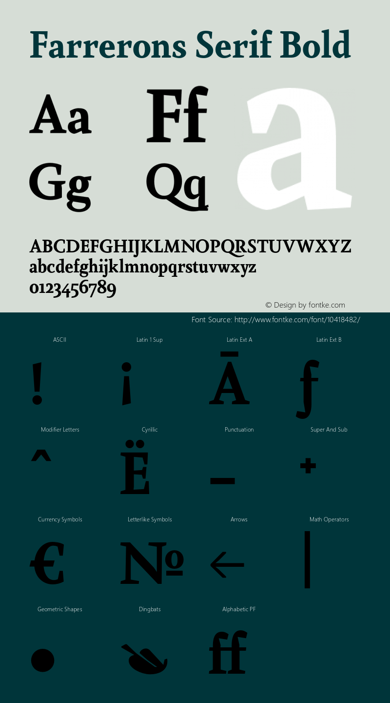 Farrerons Serif Bold Version 1.001图片样张