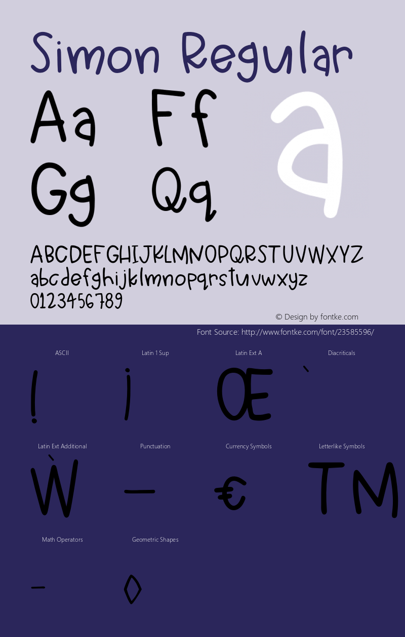 Simon Regular Version 1.000;PS 001.000;hotconv 1.0.88;makeotf.lib2.5.64775图片样张