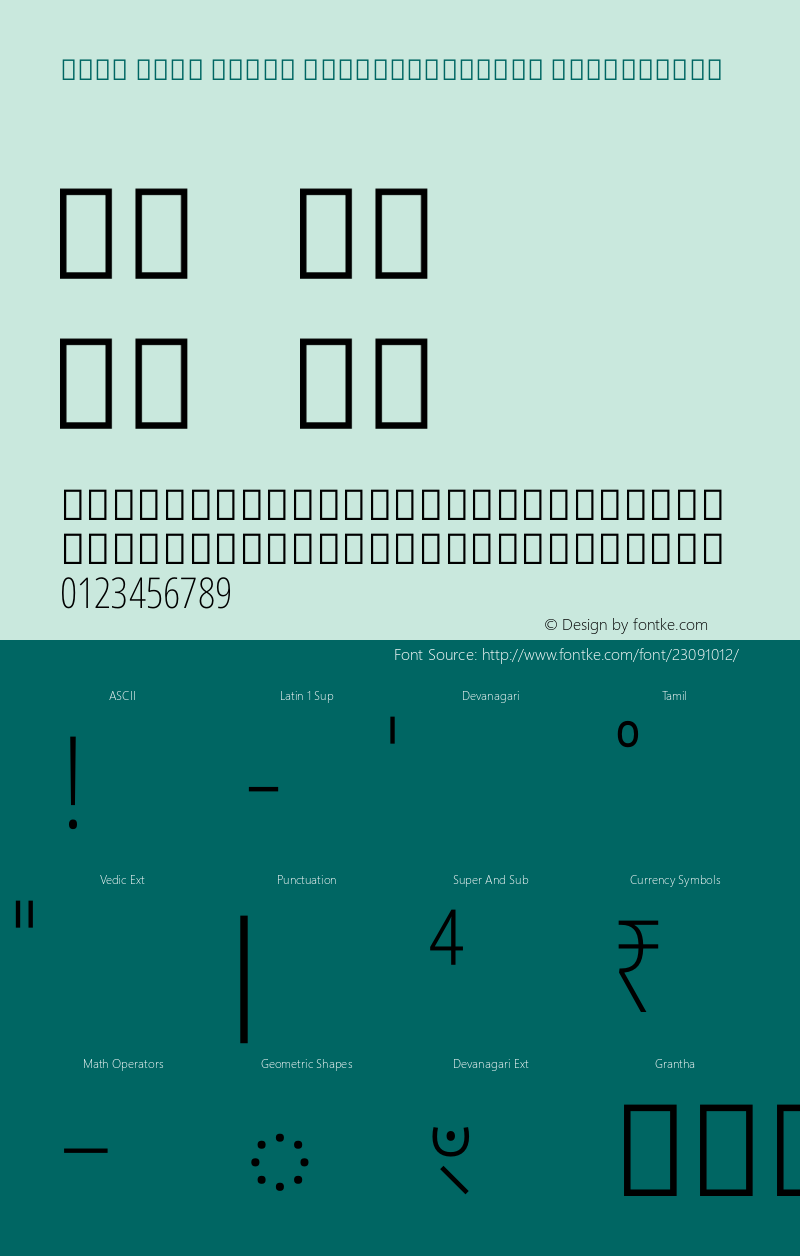 Noto Sans Tamil ExtraCondensed ExtraLight Version 1.91图片样张