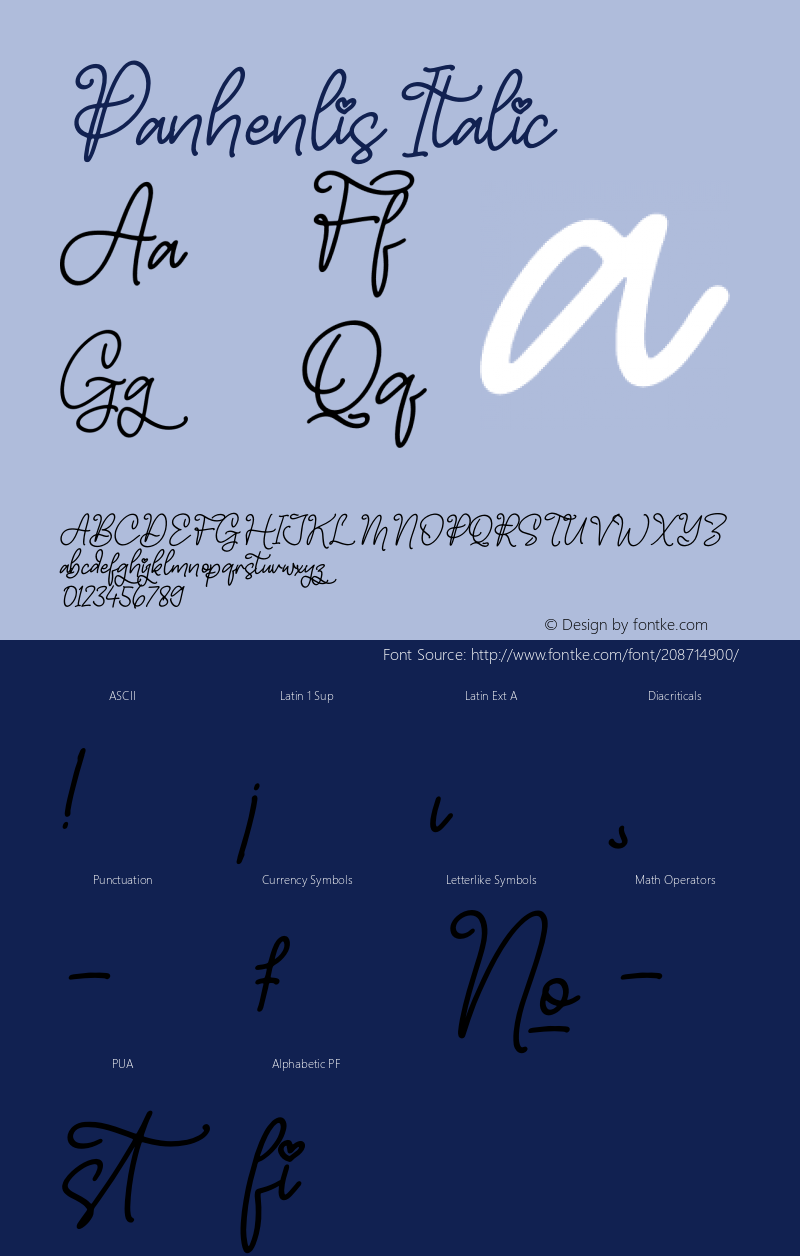 Panhenlis Italic Version 1.00;January 15, 2022;FontCreator 13.0.0.2683 64-bit图片样张