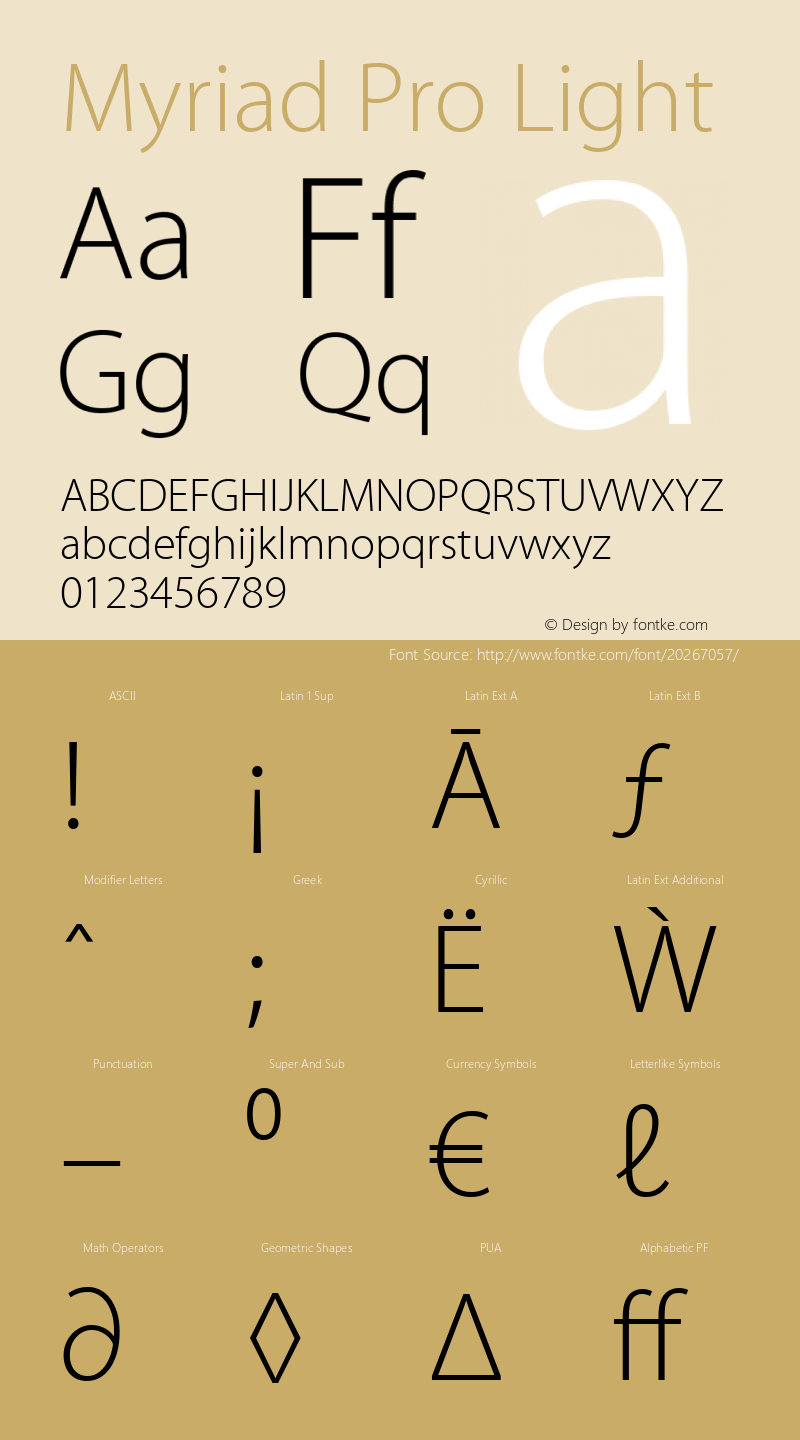 Myriad Pro Light OTF 1.006;PS 001.000;Core 1.0.23;hotunix 1.28图片样张