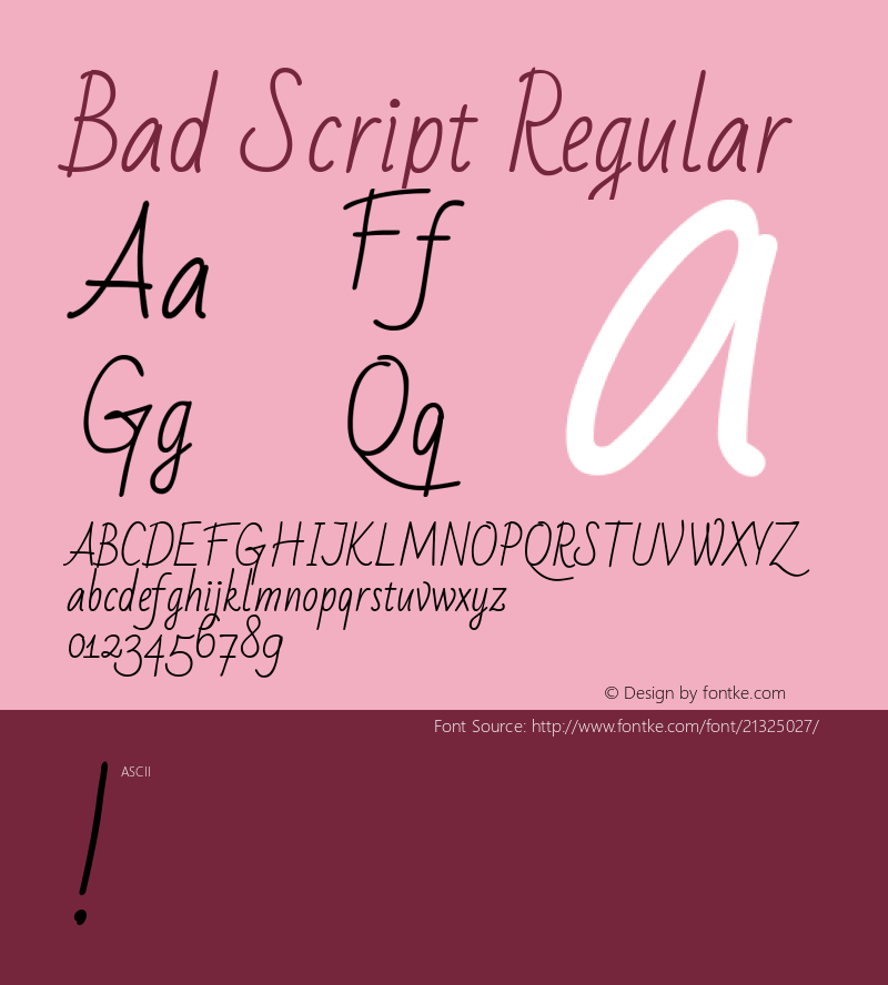 Bad Script Regular 图片样张