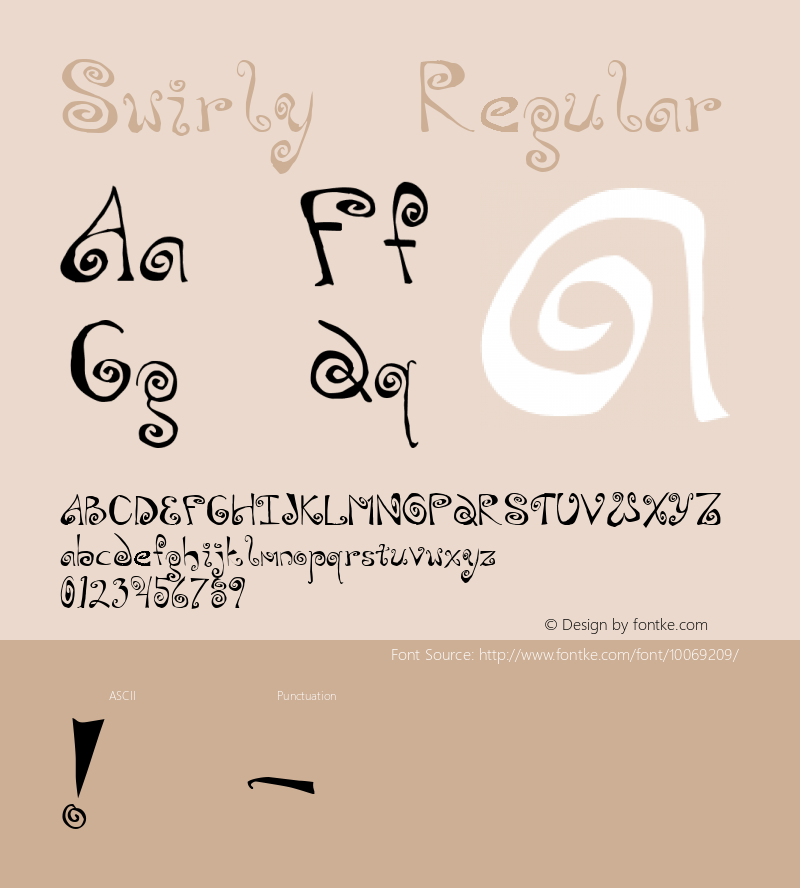 Swirly Regular Macromedia Fontographer 4.1.4 5/1/98图片样张