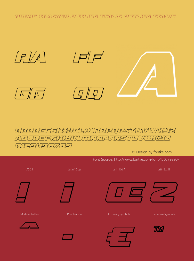 Drone Tracker Outline Italic Version 1.2; 2016图片样张