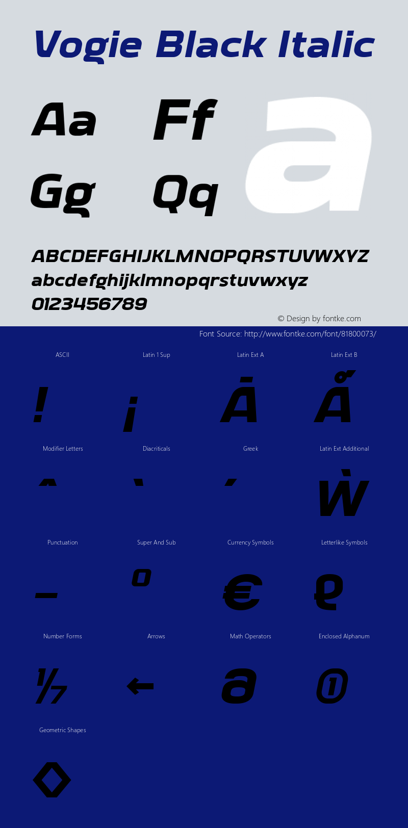 Vogie Black Italic Version 1.000图片样张