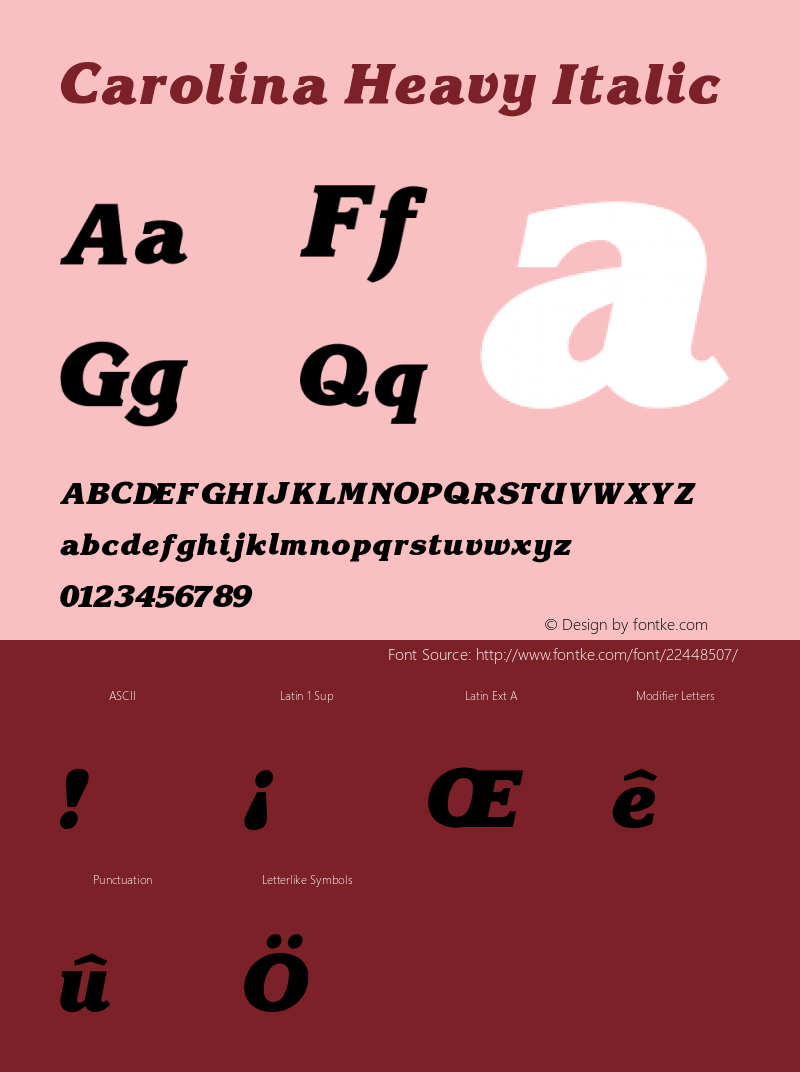 Carolina Heavy Italic V1.00图片样张