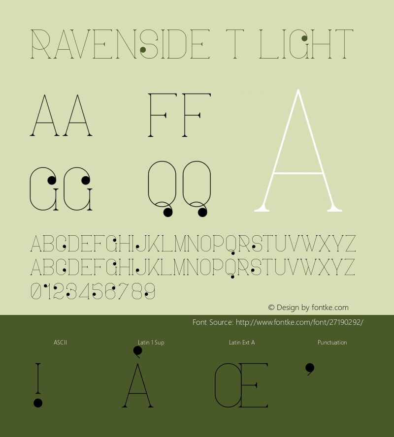 Ravenside T Light Version 1.002;Fontself Maker 3.0.0-3图片样张