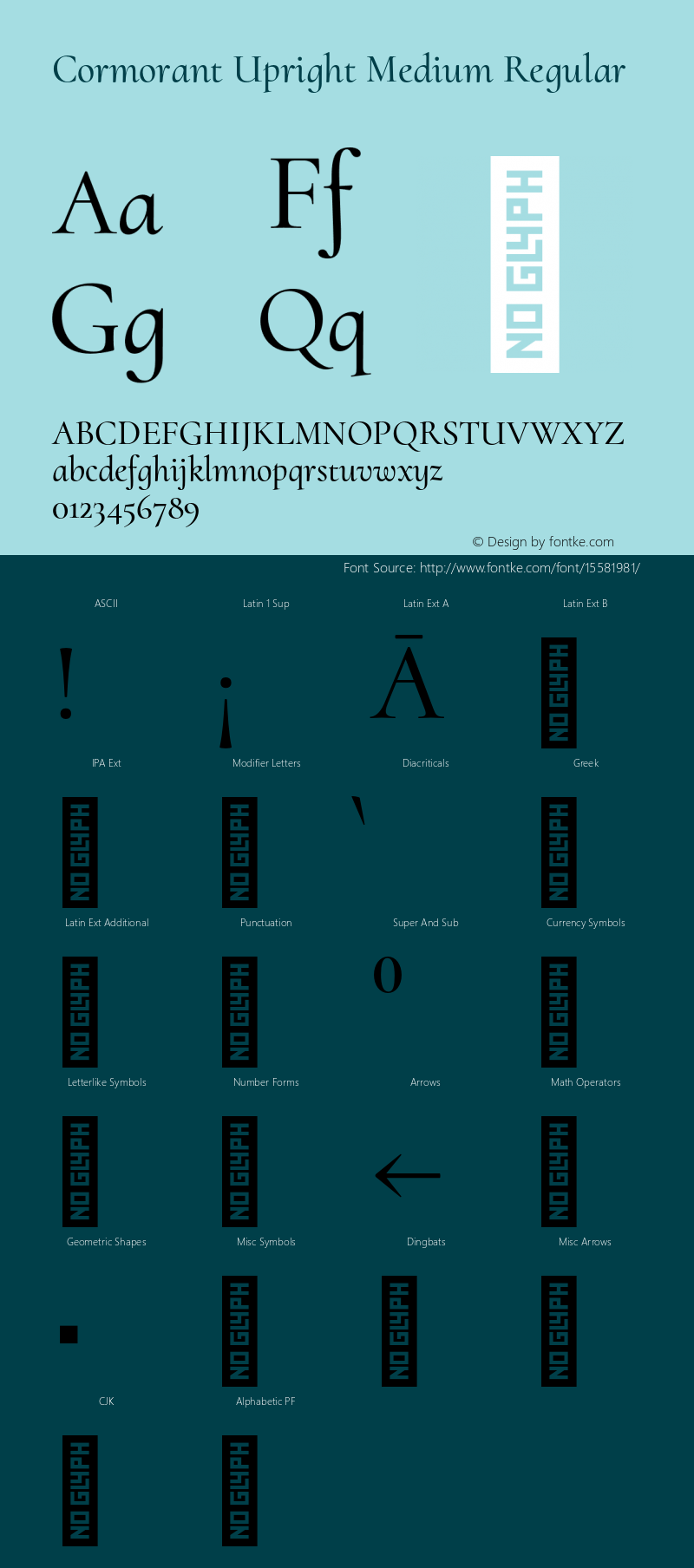 Cormorant Upright Medium Regular Version 1.000;PS 001.000;hotconv 1.0.70;makeotf.lib2.5.58329图片样张