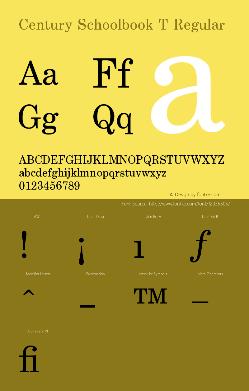 Century Schoolbook T Regular Version 001.005图片样张