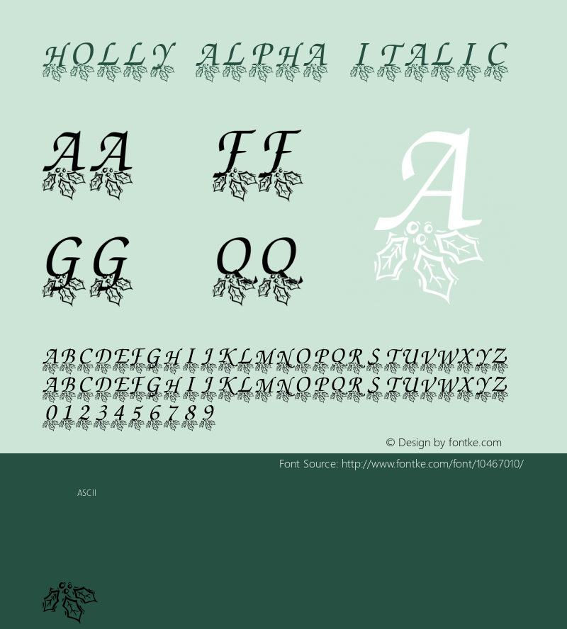 Holly Alpha Italic Version 2.00 October 14, 2010图片样张