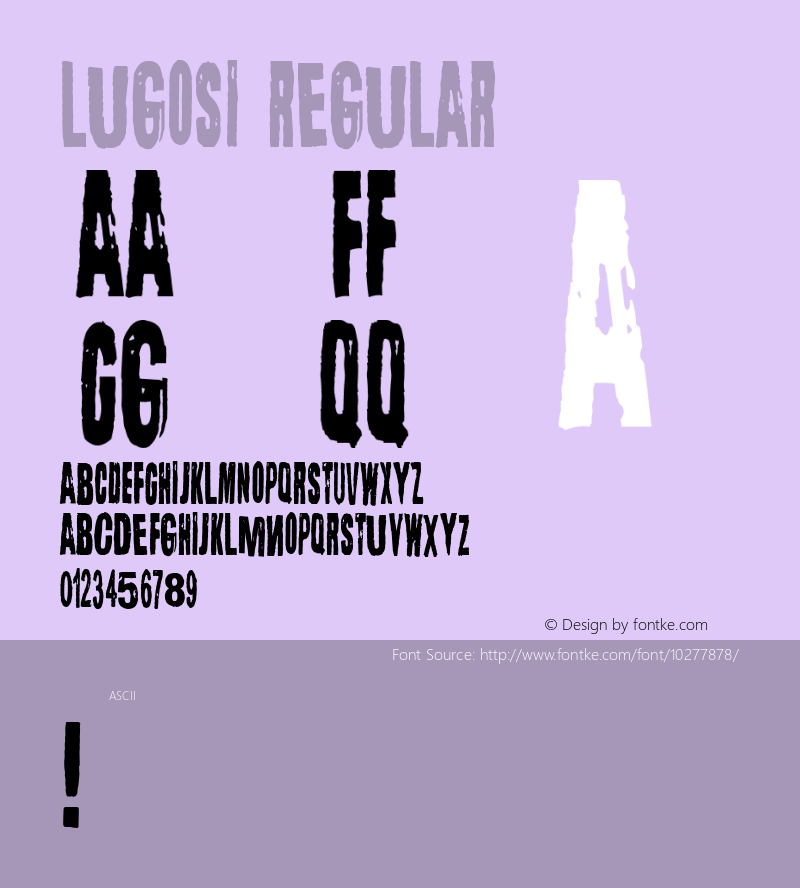 Lugosi Regular Macromedia Fontographer 4.1 12.5.2006图片样张