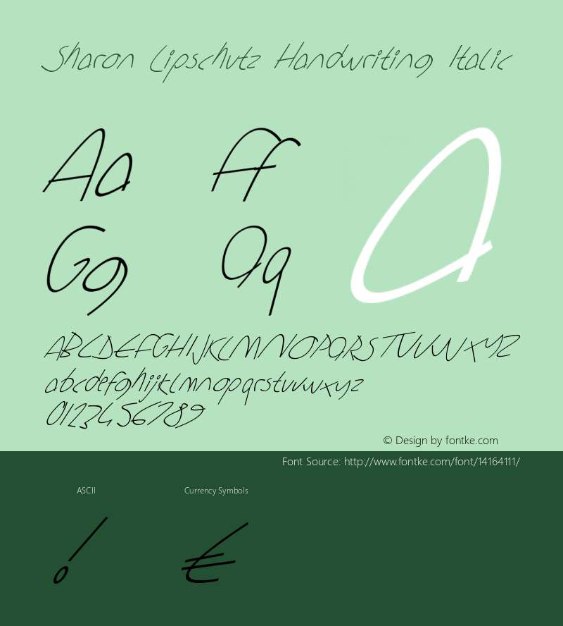 Sharon Lipschutz Handwriting Italic Version 1.000图片样张