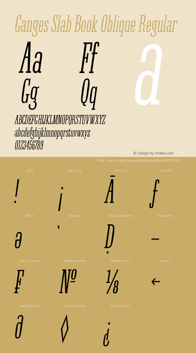 Ganges Slab Book Oblique Regular Version 1.000;PS 001.000;hotconv 1.0.88;makeotf.lib2.5.64775图片样张