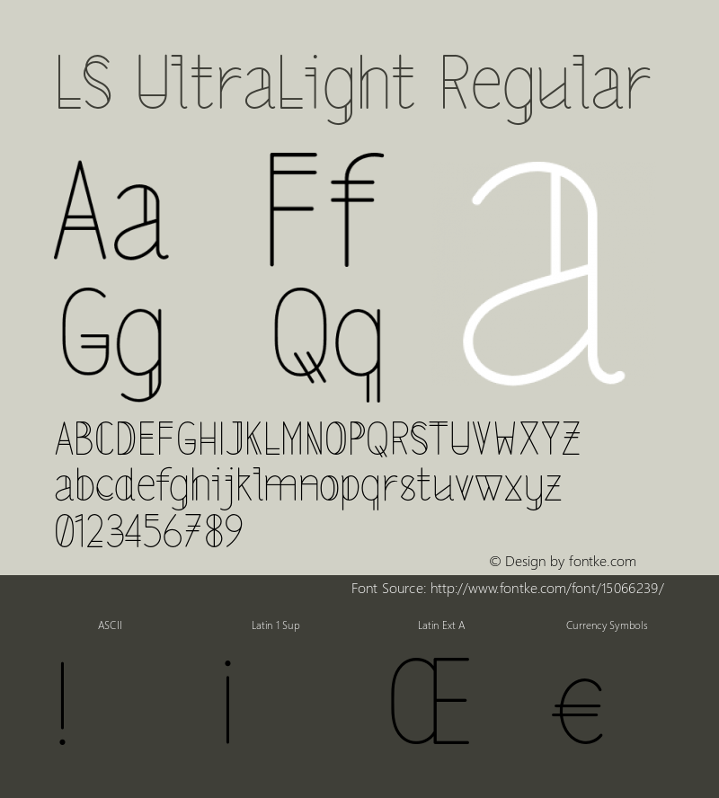 LS UltraLight Regular Version 1.001;PS 001.001;hotconv 1.0.70;makeotf.lib2.5.58329图片样张