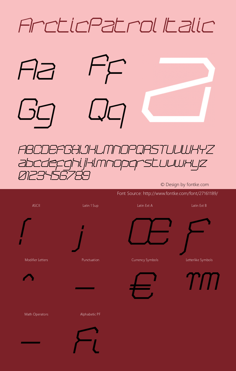 ArcticPatrol Italic Version 001.000图片样张