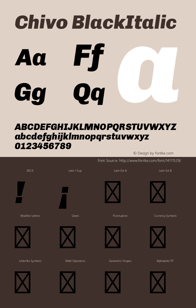 Chivo BlackItalic Version 1.000图片样张