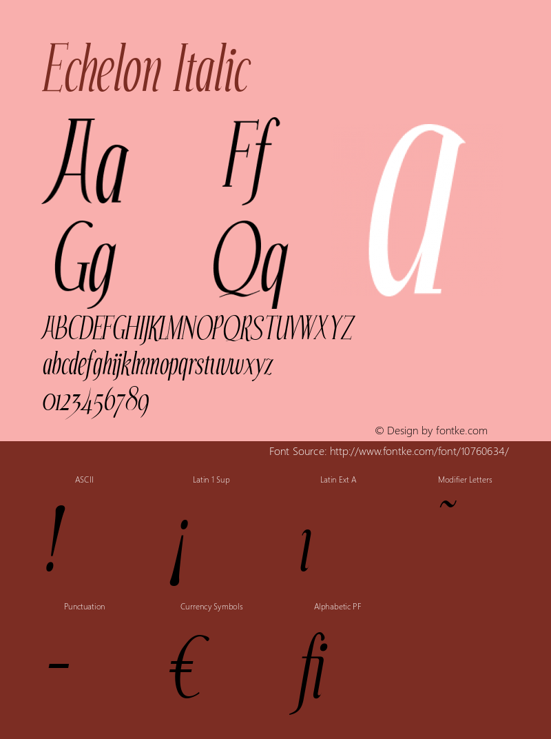 Echelon Italic Version 2.000 2004图片样张