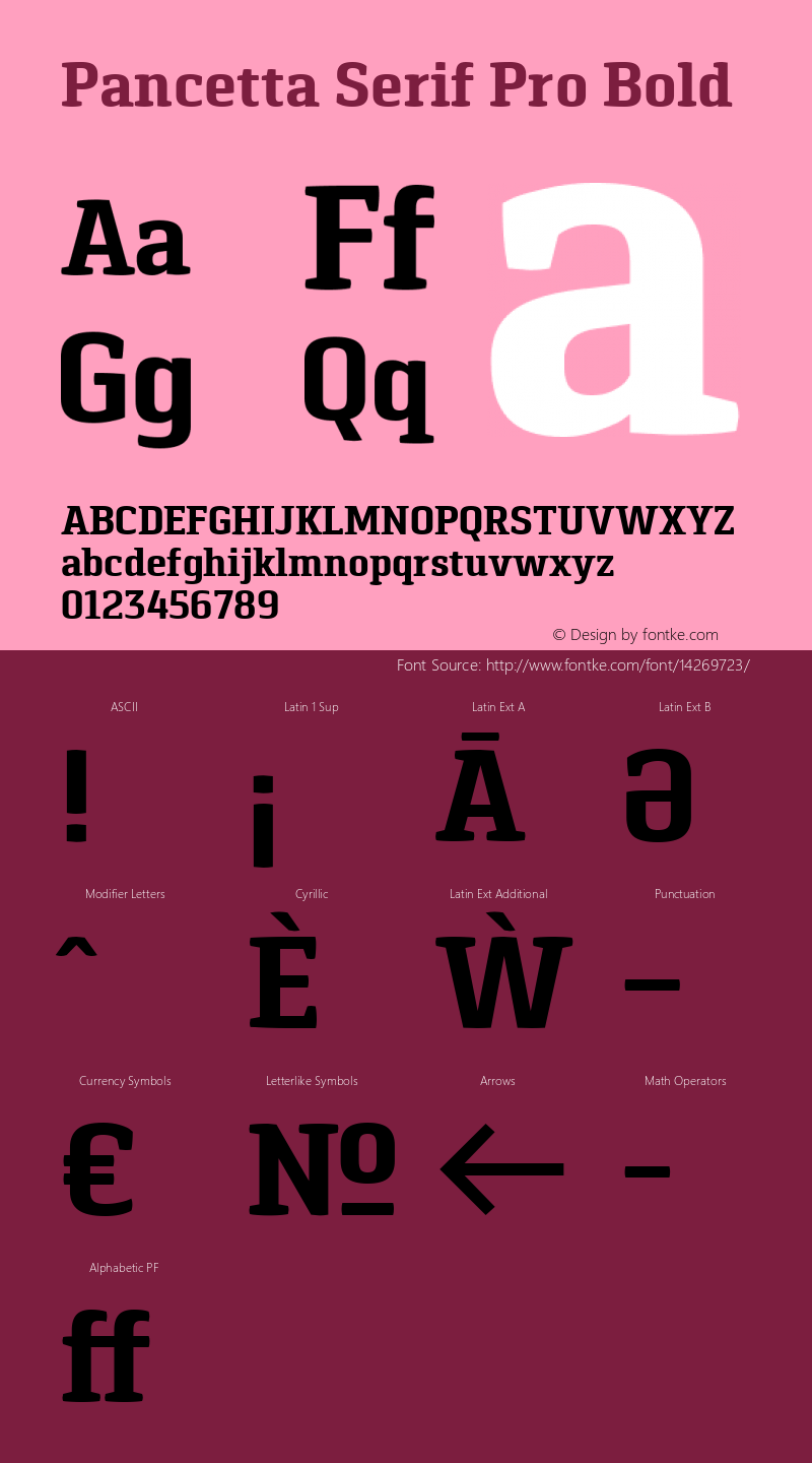 Pancetta Serif Pro Bold Version 1.000图片样张