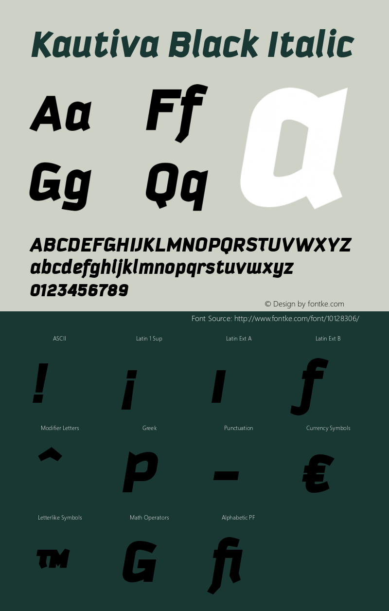 Kautiva Black Italic Version 001.000图片样张