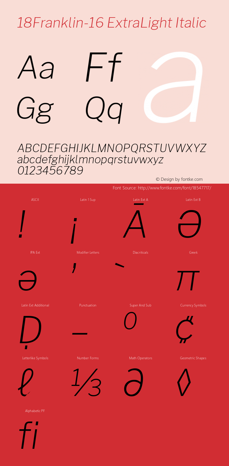 18Franklin-16 ExtraLight Italic Version 1.016图片样张