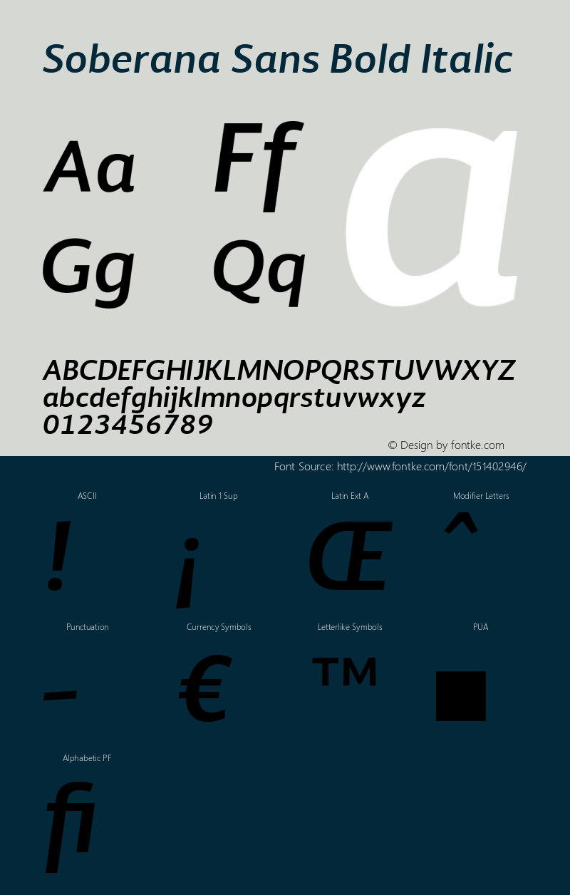 Soberana Sans Light Bold Italic Version 1.000图片样张