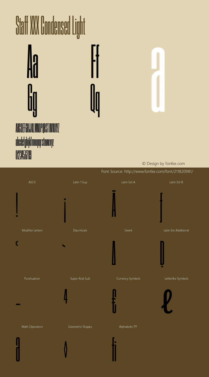 Staff XXX Condensed Light Version 1.004图片样张
