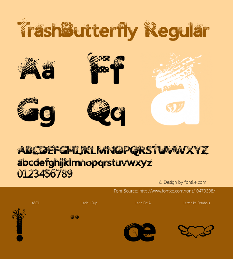 TrashButterfly Regular Version 001.000图片样张